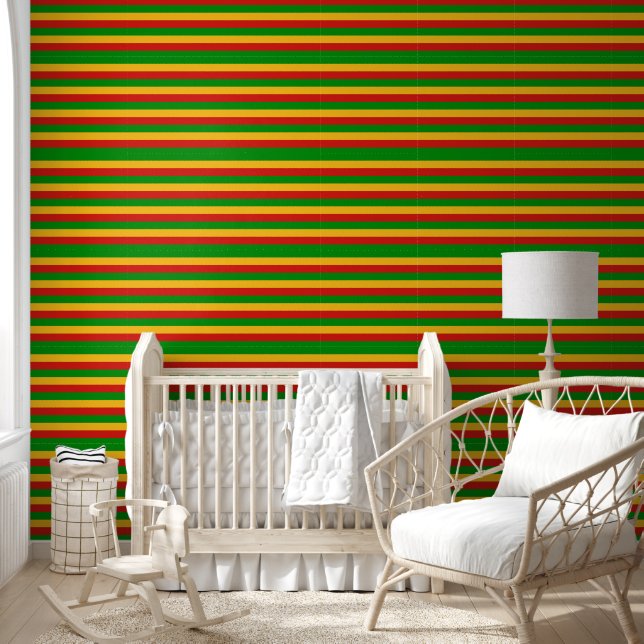RASTAFARI FLAGFARBEN - STREIFEN TAPETE (Kinder)