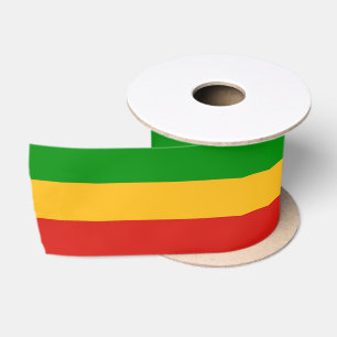 RASTAFARI FLAGGEN-FARBEN + Ihr Text Satinband