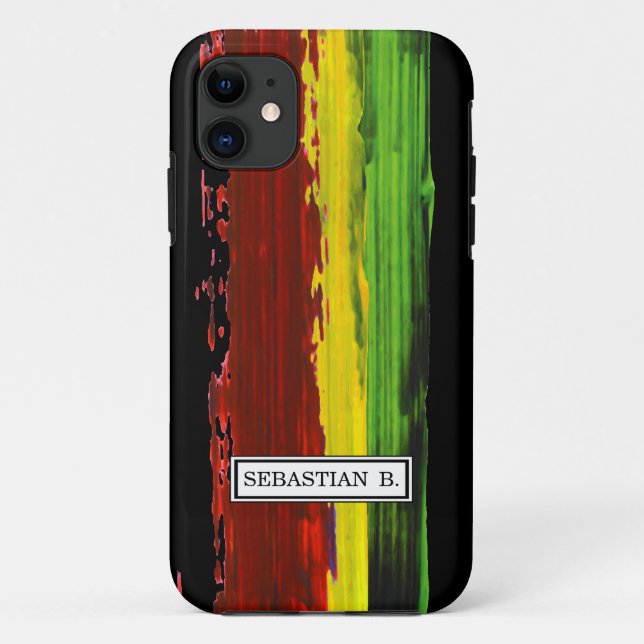 Rastafari Paint Stripe Individuelle Name Case-Mate iPhone Hülle (Rückseite)