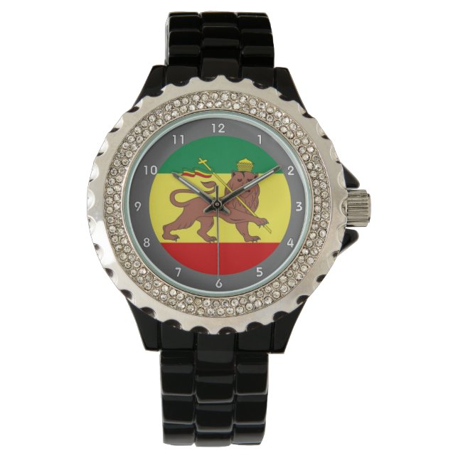 Rastafari Reggae Music Flag Armbanduhr (Vorderseite)