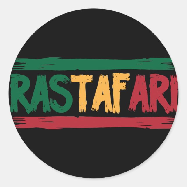 Rastafari Runder Aufkleber (Vorderseite)