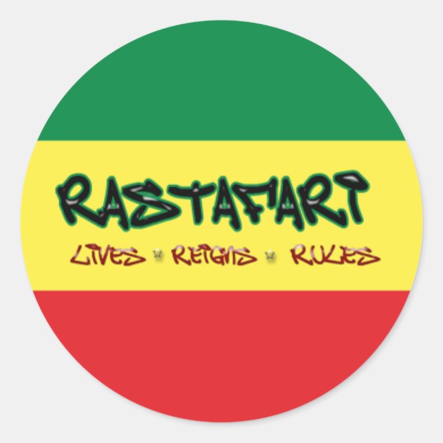 Rastafari vie règne règles autocollant (Devant)