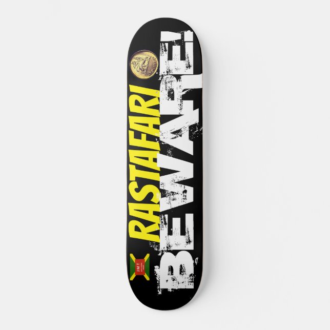 RASTAFARI VORSICHT Skateboard (Vorderseite)