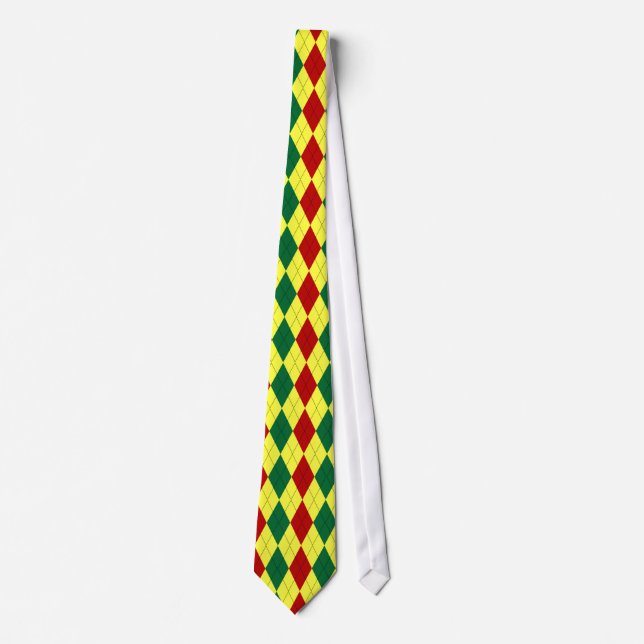 Rastafarian färbt Rauten-gemusterte Krawatte (Vorderseite)