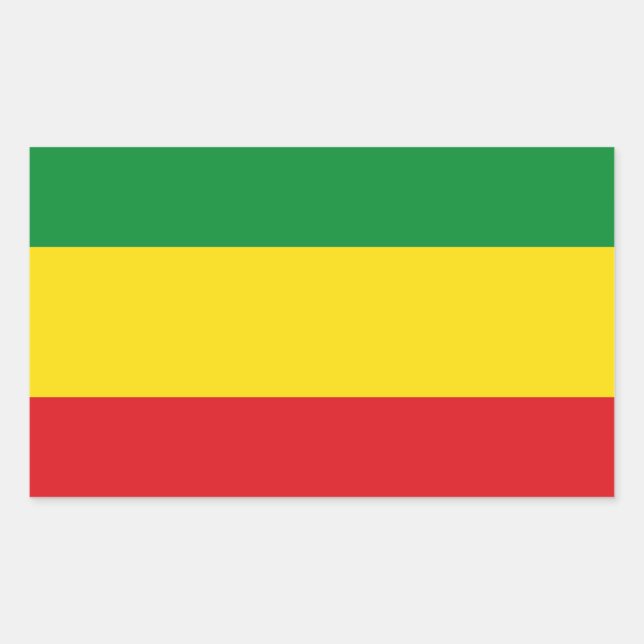 Rastafarian Flag Rasta Äthiopian Rechteckiger Aufkleber (Vorderseite)