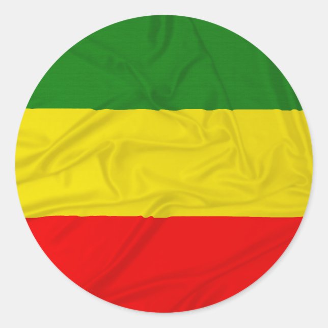 Rastafarian Flag Runder Aufkleber (Vorderseite)