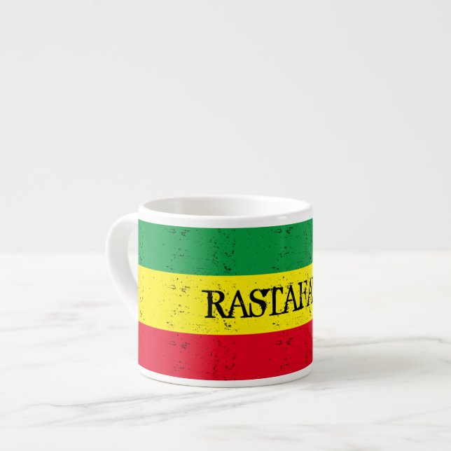 Rastafarian flagge personalisierter Espresso Kaffe Espressotasse (Vorderseite Links)