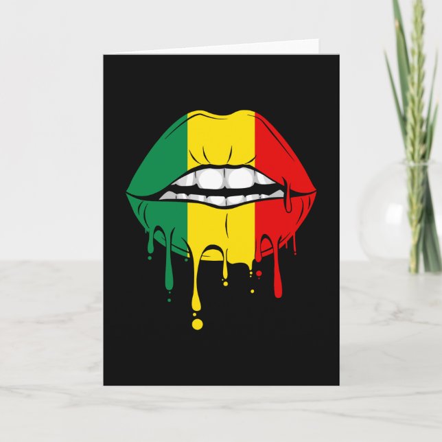 Rastafarian Jamaica Lips Karte (Vorderseite)