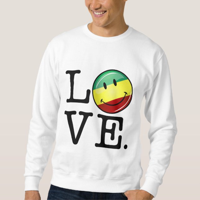 Rastafarian Liebe glückliche Rasta Flagge Sweatshirt (Vorderseite)