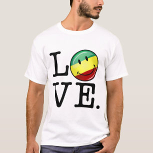 Rastafarian Liebe glückliche Rasta Flagge T-Shirt