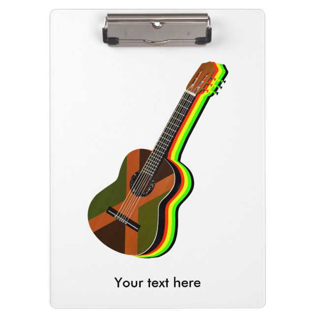 Rastafarian Reggae Guitar Jamaikanische Flagge Klemmbrett (Vorderseite)