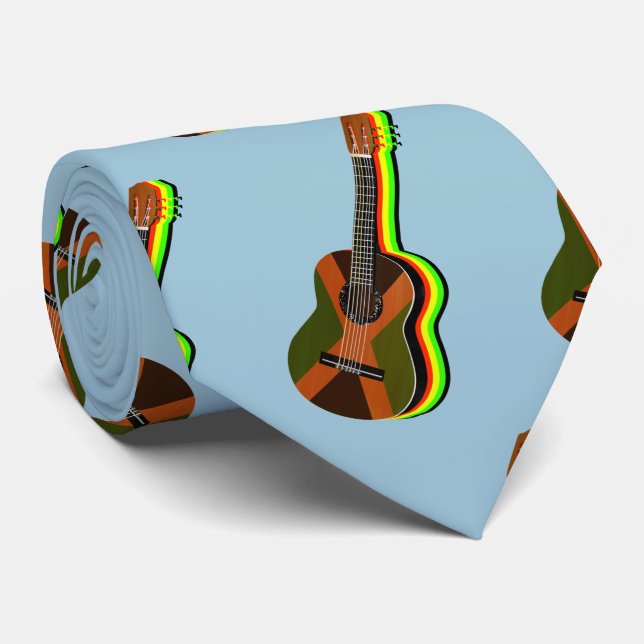 Rastafarian Reggae Guitar Jamaikanische Flagge Krawatte (Gerollt)