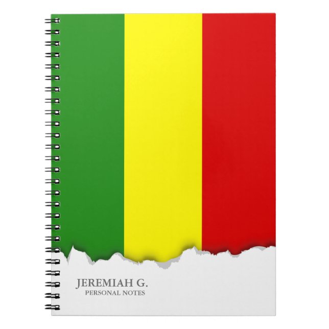 Rastafarian Stolz-Flagge Notizblock (Vorderseite)