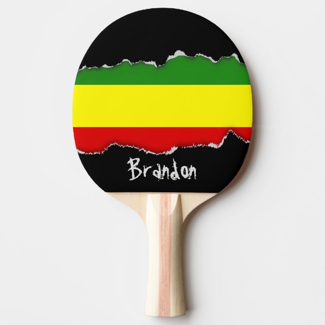 Rastafarian Stolz-Flagge Tischtennis Schläger (Vorderseite)