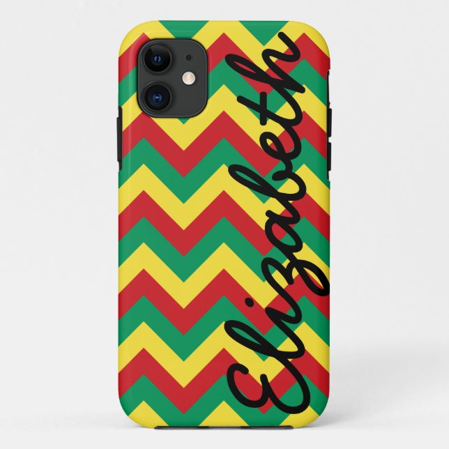Rastafarian Zickzack Case-Mate iPhone Hülle (Rückseite)