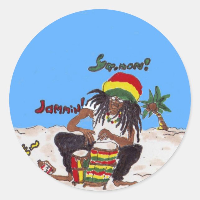 rastaman coaster runder aufkleber (Vorderseite)