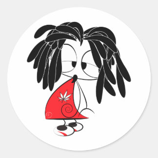 Rastaman Doll Runder Aufkleber