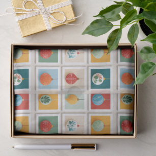 Raster aus hellen Weihnachtsbaum-Icons Seidenpapier