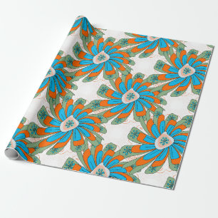 Raster Blumenmuster mit abstrakten Blume. Abstr Geschenkpapier