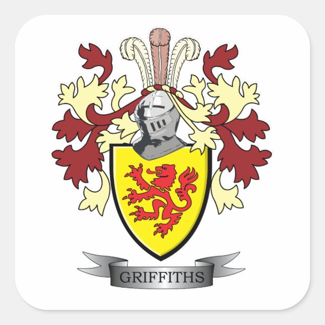 Raster-Familienwappen-Wappen Quadratischer Aufkleber (Vorderseite)