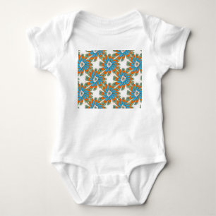 Raster Floral Abstrakt Textil Print Baby Strampler