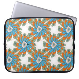 Raster Floral Abstrakt Textil Print Laptopschutzhülle