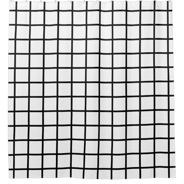 Raster nahtloses Muster schwarz + Backgr. Ideen Duschvorhang (Vorderseite)