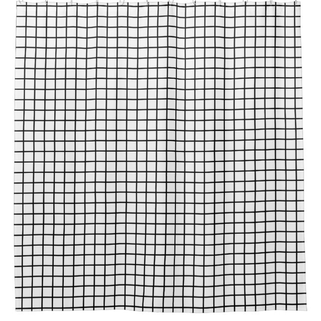 Raster nahtloses Muster schwarz + Backgr. Ideen Duschvorhang (Vorderseite)