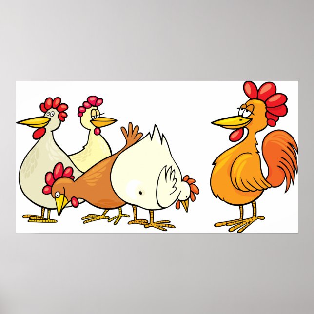 Raster und Hühner Poster (Vorne)