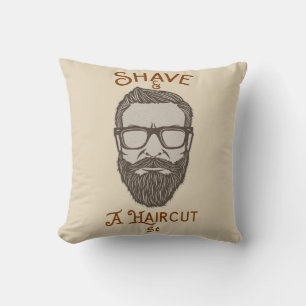 Rasur & Ein Haarschnitt Retro-Barbier-Shop-Grafikt Kissen