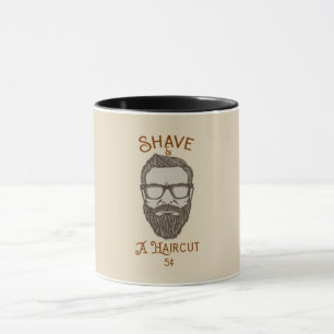 Rasur & Ein Haarschnitt Retro-Barbier-Shop-Grafikt Tasse