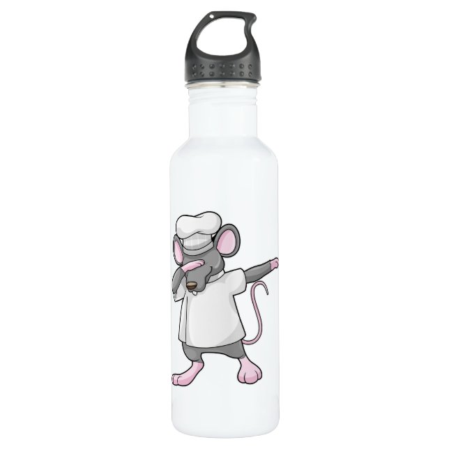 Rat als Koch auf Hip Hop Dance Dab Edelstahlflasche (Vorderseite)