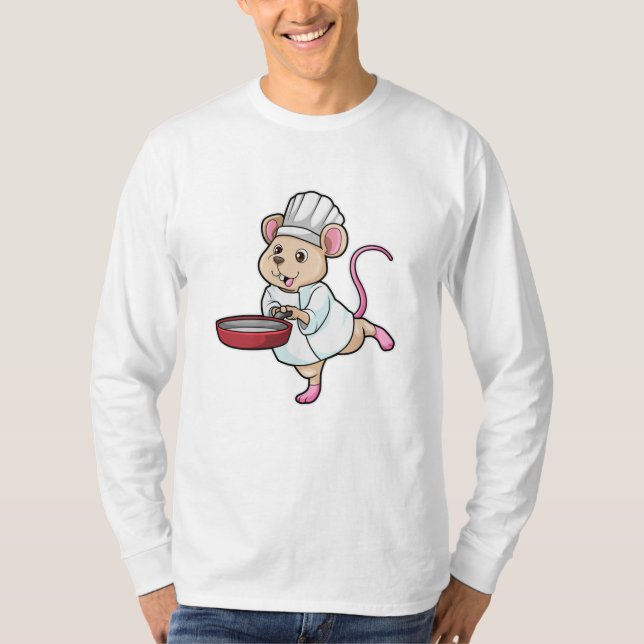 Rat als Koch mit Pan & Cooking Hut T-Shirt (Vorderseite)