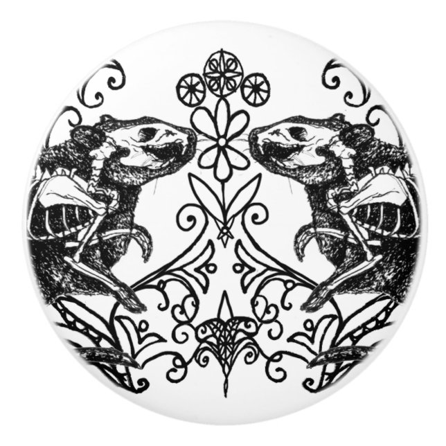 Rat Anatomy Ceramic Knob Keramikknauf (Vorderseite)