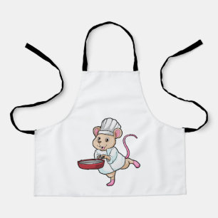Rat as Cook with Pan & Cooking hat Schürze