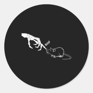 Rat Beängstigend Skeleton Hand Boop Spooky Hallowe Runder Aufkleber