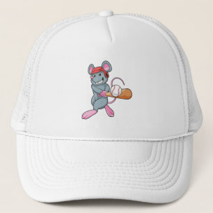 Rat bei Baseball mit Baseball Fledermaus und Helm Truckerkappe