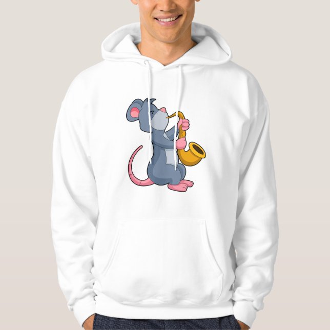 Rat bei Musik mit Saxophon Hoodie (Vorderseite)