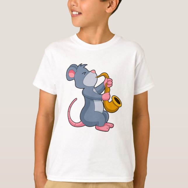 Rat bei Musik mit Saxophon T-Shirt (Vorderseite)