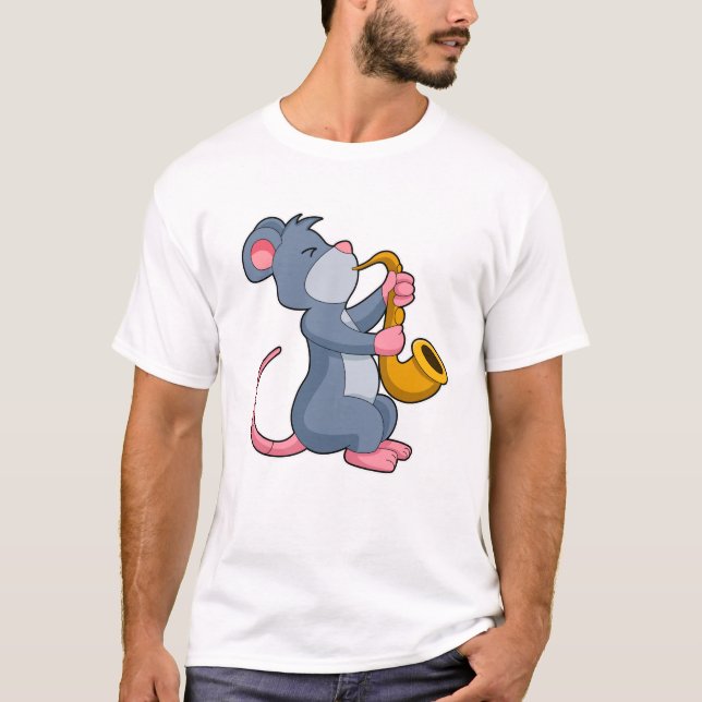 Rat bei Musik mit Saxophon T-Shirt (Vorderseite)