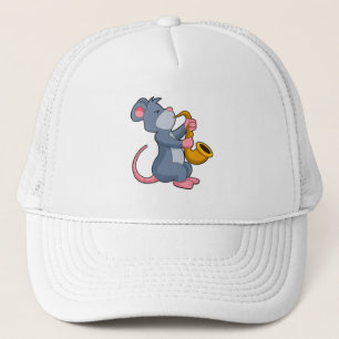 Rat bei Musik mit Saxophon Truckerkappe