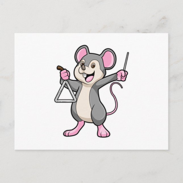 Rat bei Musik mit Triangel Postkarte (Vorderseite)