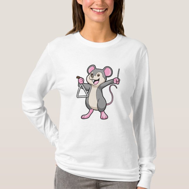 Rat bei Musik mit Triangel T-Shirt (Vorderseite)