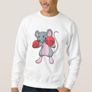 Rat beim Boxen mit Boxhandschuhen Sweatshirt