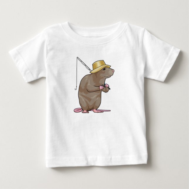 Rat beim Fischen mit Angelrute Baby T-shirt (Vorderseite)