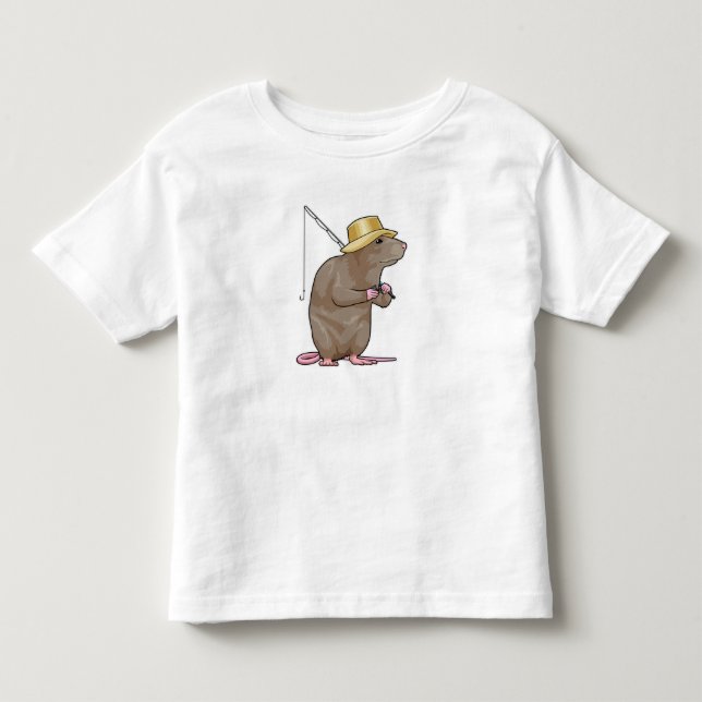 Rat beim Fischen mit Angelrute Kleinkind T-shirt (Vorderseite)