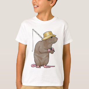 Rat beim Fischen mit Angelrute T-Shirt