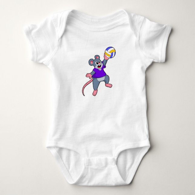 Rat beim Volleyball Sports Baby Strampler (Vorderseite)