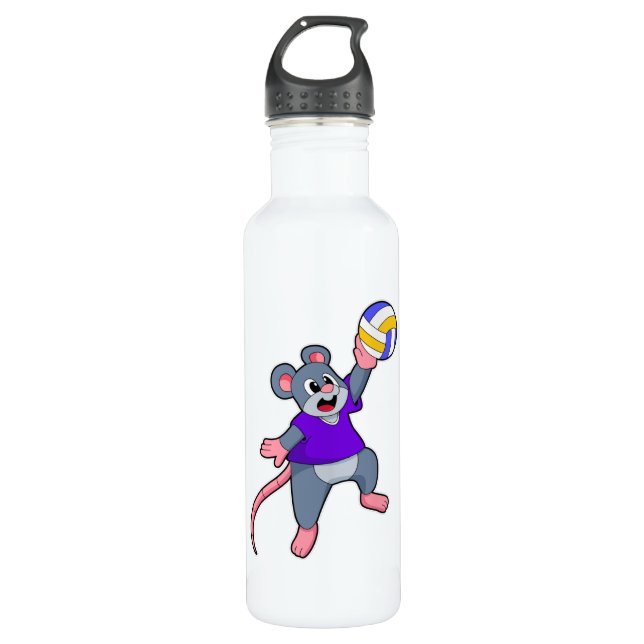 Rat beim Volleyball Sports Edelstahlflasche (Vorderseite)