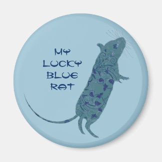 Rat bleu chanceux | aimant